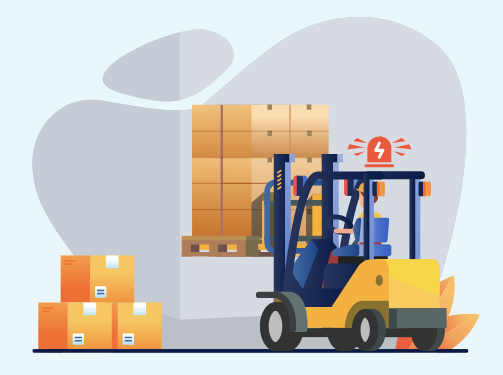 Forklift–Obstacle Collision Prevention forklift collision detection scenario diagram