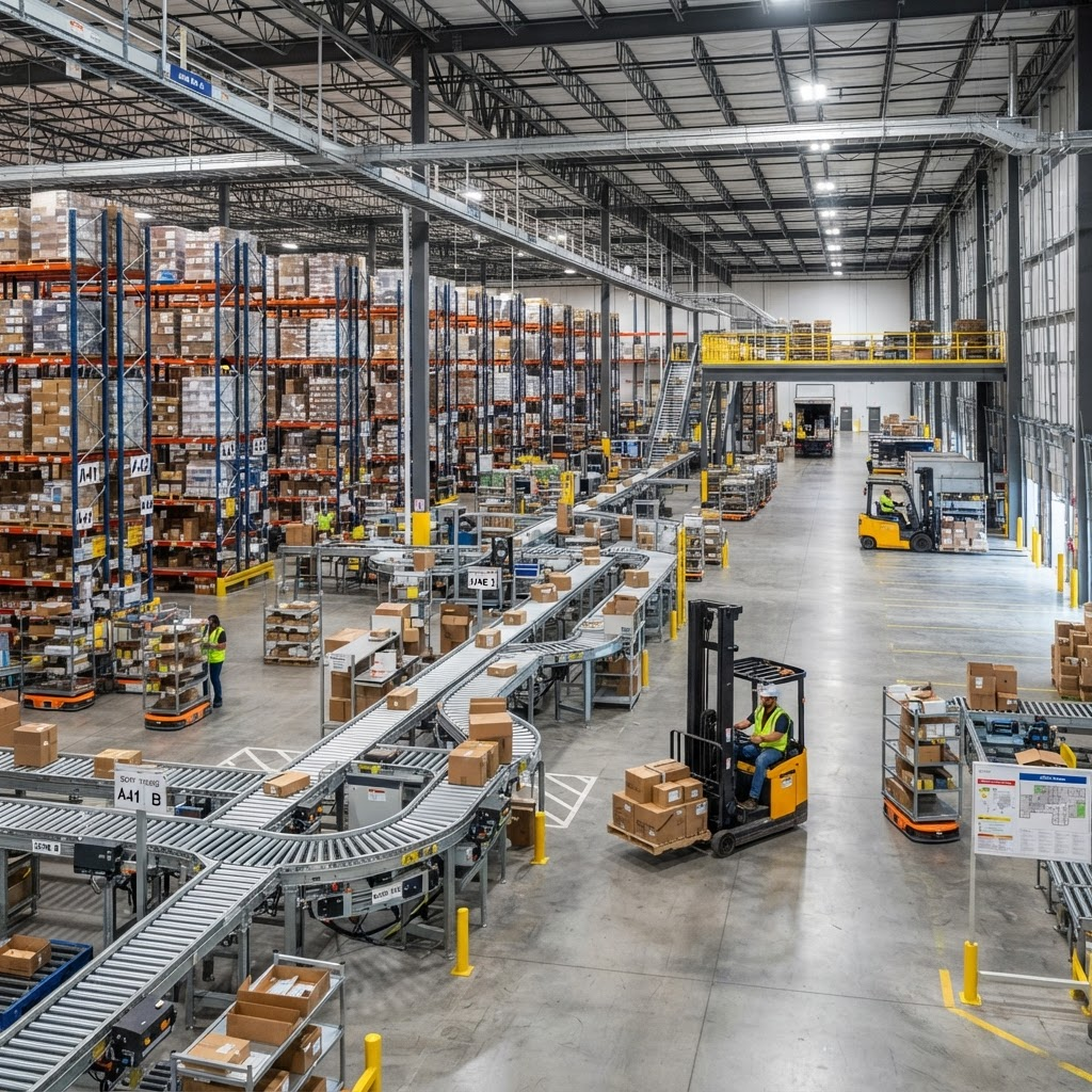 Logistics warehouse — Blueiot RTLS deployment