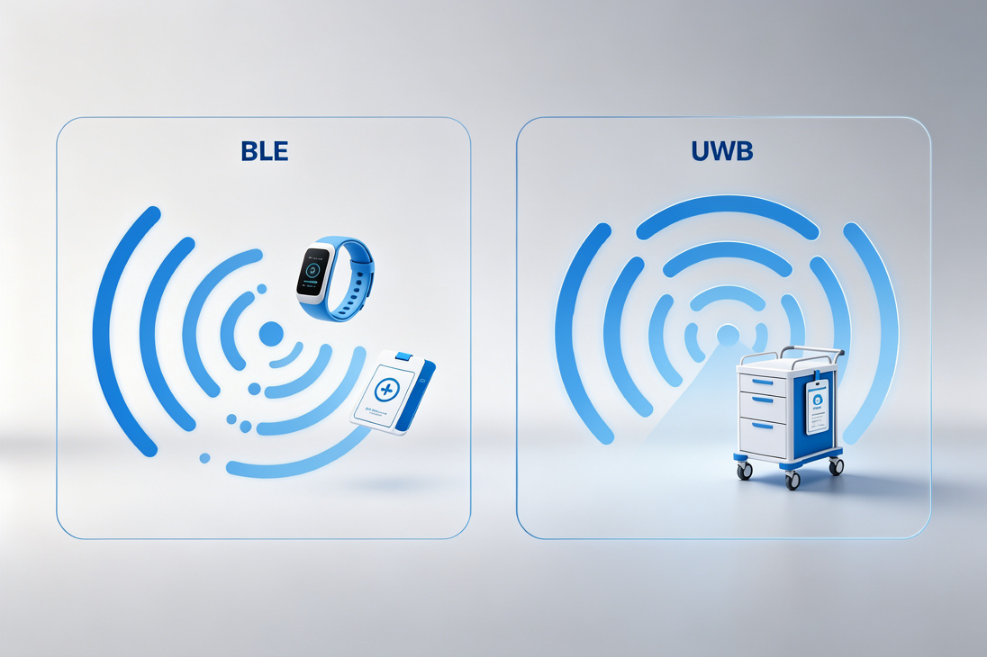 BLE vs UWB for Patient and Asset Tracking : A Complete Guide